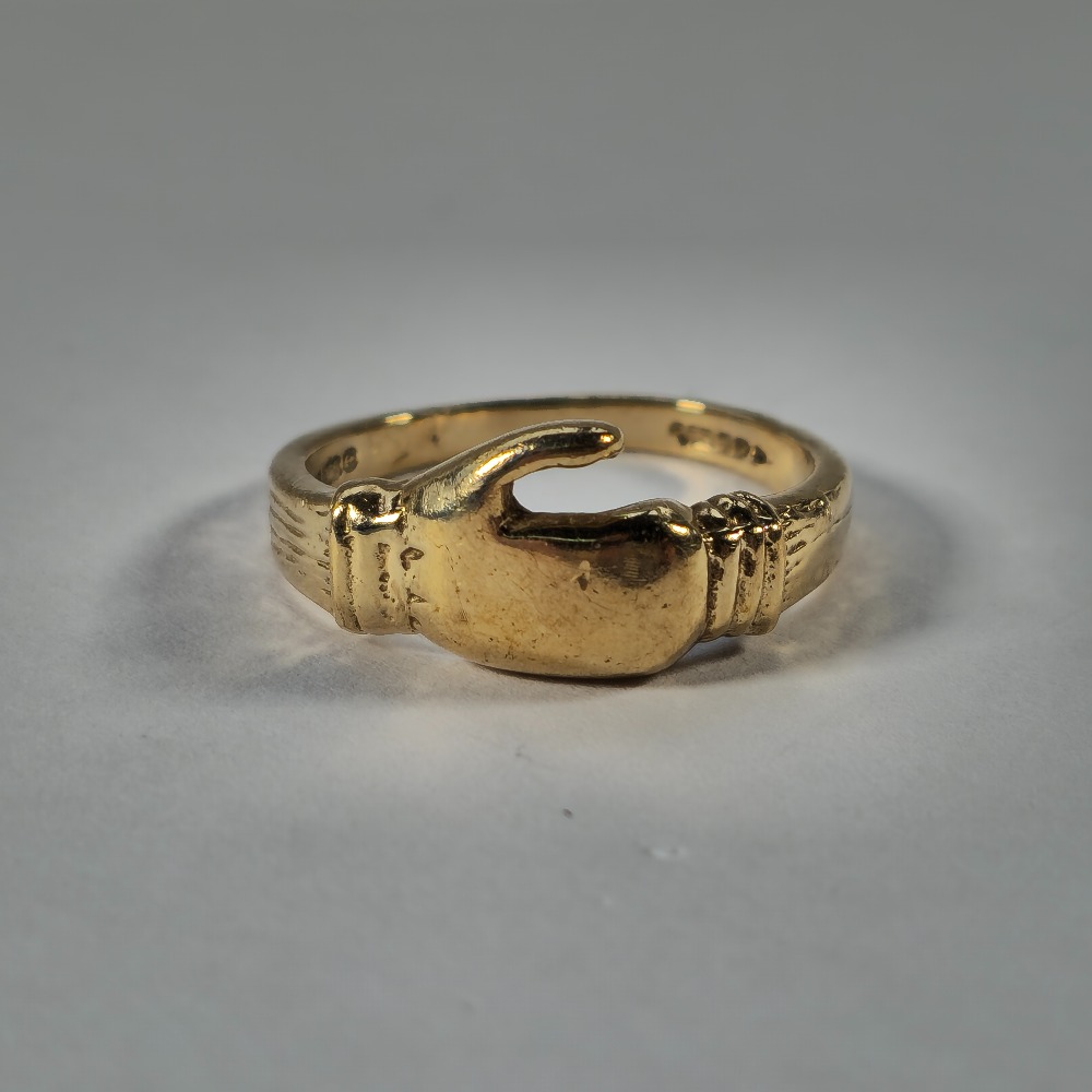 9ct Gold Mens Cubic Zirconia Boxing Glove Ring